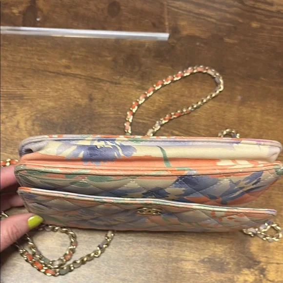 CHANEL, UNIQUE, & INCREDIBLY PRICED, Floral Chain wallet on chain crossbody. - Picture 6 of 11